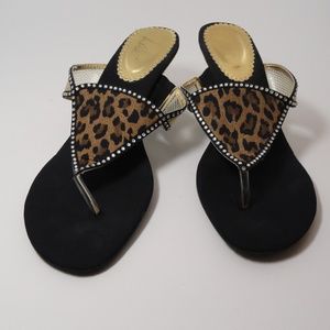 Lalla Animal Print with Gold Heel Sandals.